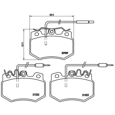 Bild av BREMBO P 61 031 Jeu de plaquettes frein contact signal d&#039;usure inclus sans accessoires PEUGEOT: 309 II 3/5 portes, 205 portes