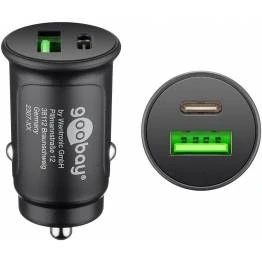 Bild av Goobay kraftfull dubbel billaddare USB A och C PD 27W