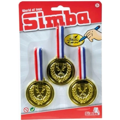 Bild av Simba 108612196 3 medaljer för upphängning, guldmedaljer, skrivbara på baksidan, 6 cm, från år