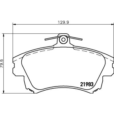 Bild av HELLA 8DB 355 006 711 Jeu de plaquettes frein avec indicateur d&#039;usure vis d&#039;étrier VOLVO: V40 Break, S40 I, MITSUBISHI: COLT 6