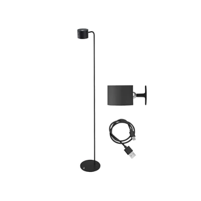 Bild av BEPER P201UTP306 Lumì rechargeable lamp, Floor and table Height adjustable, Wall accessory, USB cable included, Touch switch on, Black