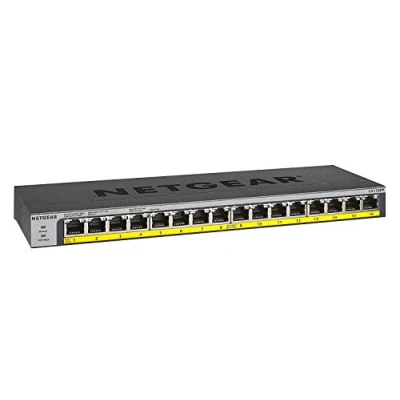 Bild av NETGEAR GS116PP 16 portars Gigabit Ethernet PoE nätverksbrytare x PoE+ 183W, skrivbord/rackmontering med ProSAFE Livstidsgaranti