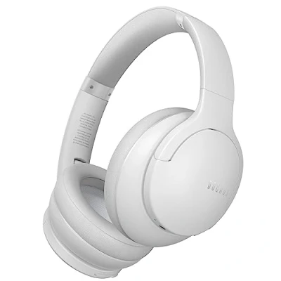 Bild av DOQAUS Bluetooth Hörlurar Over Ear, Bluetooth5.3 Trådlösa Hörlurar, 90 Timmars Speltid, 3 EQ lägen, HiFi Stereo Bass Headphones med Mikrofon, Mjuka öronkåpor, för Telefon/PC (Light Grey)
