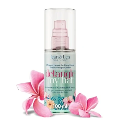 Bild av Jean &amp; Len detangling miracle 2 fas leave in balsam, lämplig för alla hårtyper, reder ut håret förbättrar kambarheten, spray, utan silikoner parabener, vegan, 100 ml