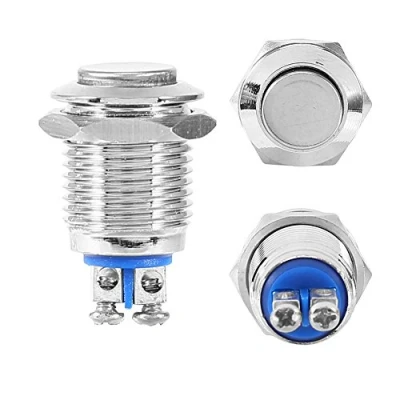 Bild av Liten Momentan Switch 12v Vattentät Metall 12mm startknapp Tryckknapp Elektrisk Strömbrytare