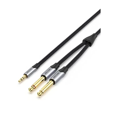 Bild av VENTION 6,35 mm gitarrkabel instrumentkabel 1/4&quot; klinkkontakt TS kabel jack till för högtalare, förstärkare, bas, mixer 1m