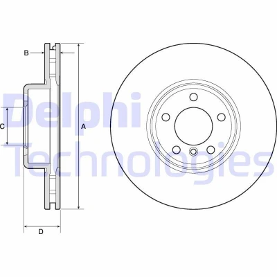 Bild av DELPHI BG9157C Disque de frein 340 30 5 ventilé revêtu à haute teneur en carbone sans roulement roue, bague ABS BMW: 2 Coupe, 1 portes