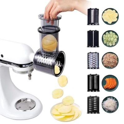 Bild av Skivare/rivjärn fäste för KitchenAid stativ mixer med 5 blad, fäste, köksassistent tillbehör