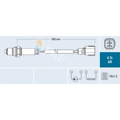 Bild av FAE 75611 Sonde lambda TOYOTA: RAV4 II SUV, III Previa / Estima II, LEXUS: RX