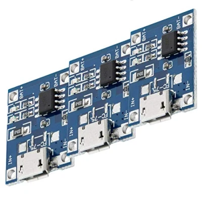 Bild av AZDeivery 3 x TP4056 Micro USB 5V 1A laddningsregulator Litium Li Ion batteriladdare laddningsmodul inklusive e Book