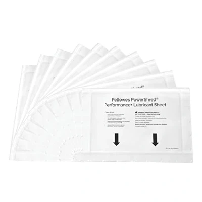 Bild av Fellowes Oljepapper för dokumentförstörare 10 oljeblad vård av pappersstrimlare Powershred kvalitet och enkel användning pack