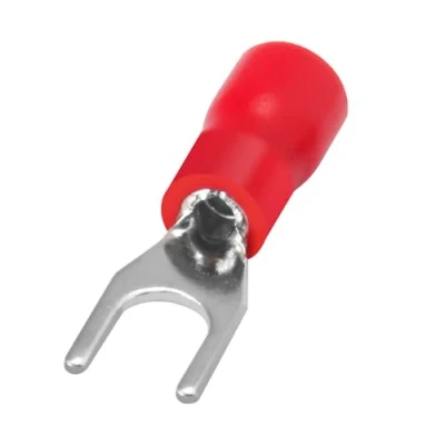 Bild av Heschen Gaffelisolerad kabelkontakt elektrisk krympterminal, SV1.25 4S, dubbstorlek #8, för 0,5 1,5 mm2 (22 16 AWG röd, 100 pack