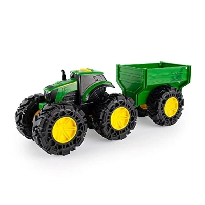 Bild av JOHN DEERE 47353 Treads Traktorvagn, monster truck leksakshjul, grön barnleksak, för pojkar och flickor från 3 år, upp till 38 cm