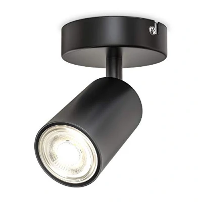 Bild av B.K.Ljus vägglampa inomhus, vridbar, GU10 fattning, max. 9 watt, inuti, väggspotlight väggbelysning, sovrum, halllampa, vägglampa, x cm, svart