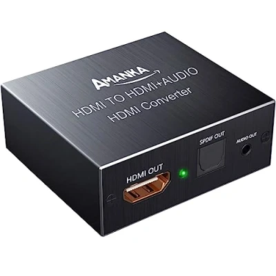 Bild av AMANKA HDmi Audio Extractor, Optisk omvandlare, 4Kx2K Extractor för PS3, Xbox HD, DVD, PS4, Sky HD Plasma Blu Ray, hemmabio 3D 4K aluminium stöd