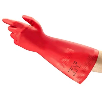 Bild av Ansell Alphatec 37 900 Nitrilhandskar, kemiskt skydd, vätskor och industriella lösningsmedel, mycket resistent, återanvändbar, man, röd, storlek 2xl (12 par)