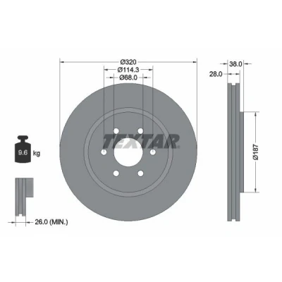 Bild av TEXTAR PRO+ 92164405 Disque de frein NISSAN: Pathfinder 3, NP300 Navara Pick up, up