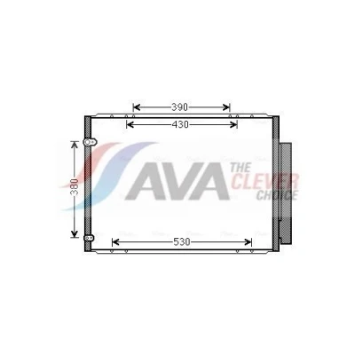 Bild av AVA COOLING SYSTEMS TO5573D Kondensator med avfuktare 15,5mm 10,2mm Aluminium 511mm R134a LEXUS: RX II (XU30) 350 AWD, 2006 2008