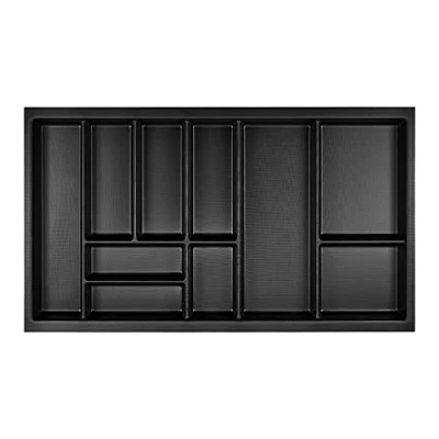 Bild av Orga Box Junker SLIM Besticklåda 825 x 476 mm lava grå med pärlstruktur för 90 cm skåp Kökslådeinsats passar perfekt till SO lådsystem