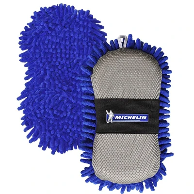 Bild av Michelin 009483 Gant pour nettoyage de la voiture Polyester Bleu, beige