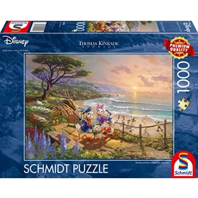 Bild av Schmidt Spiele 59951 Thomas Kinkade, Disney, Donald och Daisy on the Beach, 1000 bitars pussel