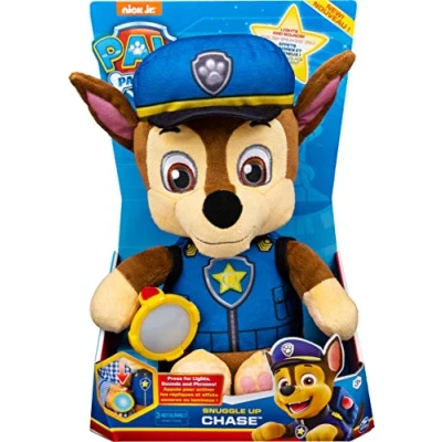 Bild av PAW Patrol, Snuggle Up Chase Plush with Torch and Sounds, for Kids Aged 3 Years Over, Grey