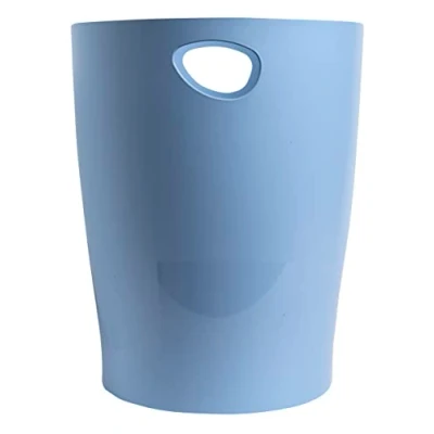 Bild av Exacompta Ref. 45309D Set med 8 papperskorgar, ECOBIN BeeBlue papperskorgar handtag volym 15 liter Mått 26,3 x 33,5 cm för kontor eller hem ljusblå