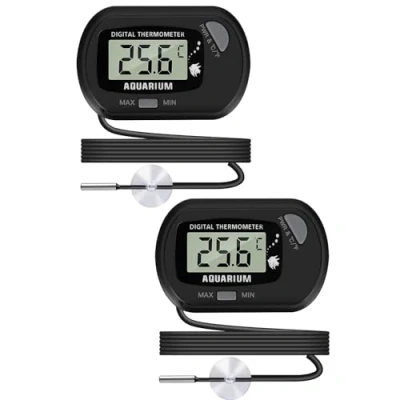 Bild av Thlevel Akvarietermometer LCD digital termometer med sond och sugkopp för akvarium vattentemperatur inkubator reptil livsmiljö temperatur (2 st)