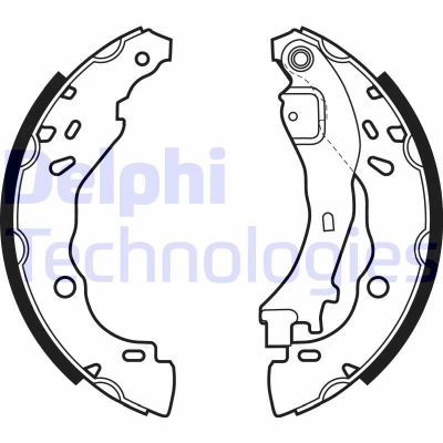 Bild av DELPHI LS1975 Mâchoires De Frein 203 39 CITROËN: C3 I 3/5 portes, C2 Pluriel, FIAT: Punto II Idea, LANCIA: Musa, Ypsilon