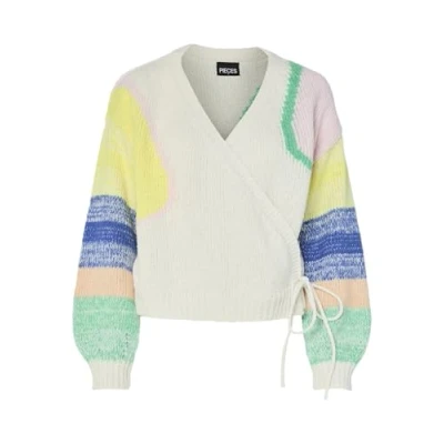 Bild av Pieces Pcselja WRAP Cardigan Kofta, Storlek: XL, Cloud dancer