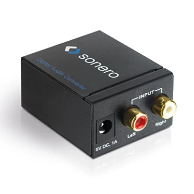 Bild av sonero AC00 Audio analog/digital omvandlare 2x RCA ljud (L/R) till digitalt (optisk/koaxial)