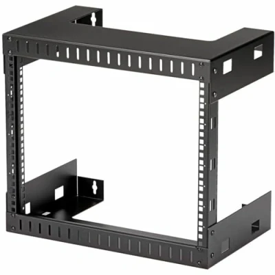 Bild av StarTech.com 8U 2 stolpar väggmonterat nätverksställ, 19 tum öppen ram serverställ, 12 djup, väggdataback för IT/AV/patchpanel burmutter och skruvar ingår (RK812WALLO)