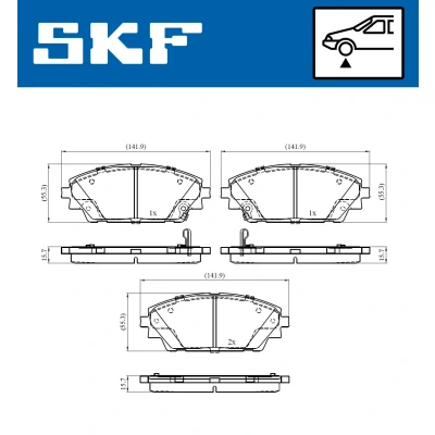 Bild av SKF VKBP 80341 A Jeu de plaquettes frein avec indicateur d&#039;usure