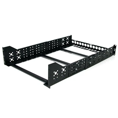 Bild av StarTech.com 3 HE Universal serverrackskenor TAA kompatibla fasta monteringsskenor 19 tum rackskenor med justerbart djup (UNIRAILS3U)