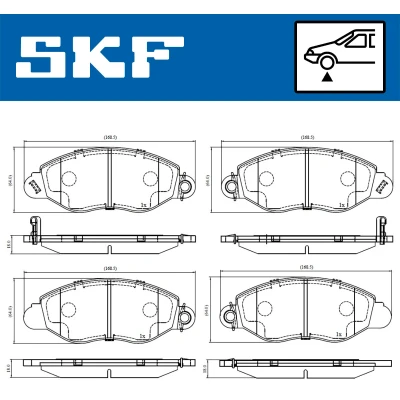 Bild av SKF VKBP 80300 A Jeu de plaquettes frein avec indicateur d&#039;usure FORD: Transit Mk5 Minibus