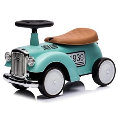 Bild av Ride On leksak för småbarn Retro Classic, glidbil från 1 till 3 års ålder, gåhjälpmedel med horn (Mint)