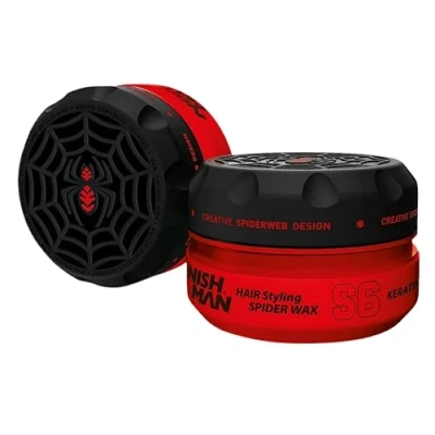Bild av NISHMAN Aqua Spider Wax S6 Keratin Red 150g Mangodoft Stark Fäste &amp; Glansig Finish Hårvax för Män, Flexibel Styling Alla Hårtyper