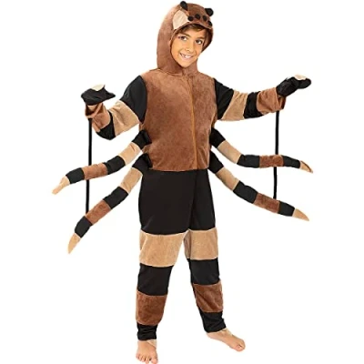 Bild av Funidelia Maskeraddräkt Spindel för flicka och pockje Djur, Halloween, Skräckfilmer barn roliga tillbehör fester, karneval Halloween Storlek 122 134 cm Svart