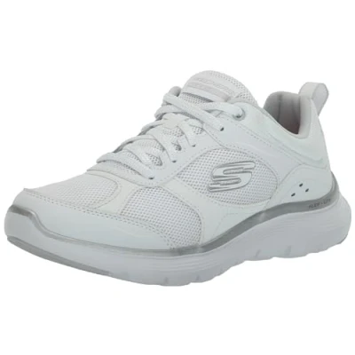 Bild av Skechers Dam Flex Appeal 5.0 Sneaker, Wsl= Vit Silver, 41 EU
