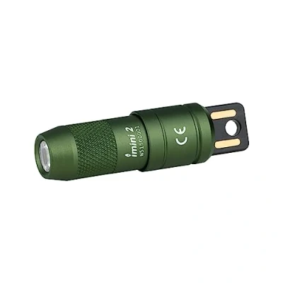 Bild av OLIGHT iMini 2 mini LED USB uppladdningsbar ficklampa nyckelhållare med magnetisk bas, 50 lm och 19,5 g EOS nyckelknippa ficklampa, IPX6 liten för camping, utomhus (OD grön)