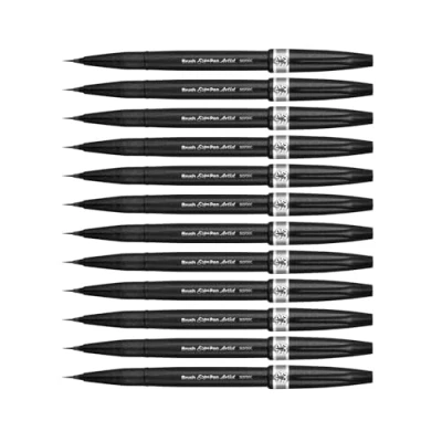 Bild av Pentel SESF30C NX extra fin penselspets, 12 stycken grå