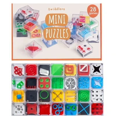 Bild av TWIDDLERS 28 Mini Kub Labyrint Spel, Brain Teaser Puzzels, Perfekta som Godis, Gåvor eller Priser