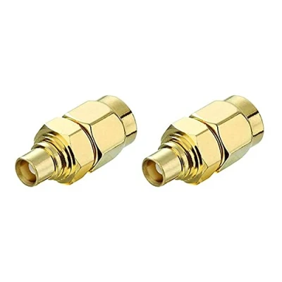 Bild av conecto SMA adapter, MCX koppling, kontakt med stift till uttag utan pin, adapter för anslutning av portar kontakter, guldpläterad, uppsättning 2