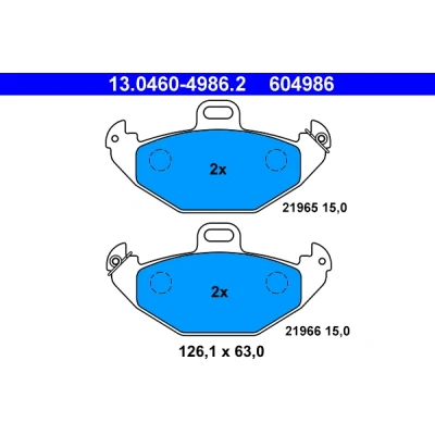 Bild av ATE 13.0460 4986.2 Jeu de plaquettes frein non préparé pour indicateur d&#039;usure, contact signal d&#039;usure exclu RENAULT: LAGUNA 1