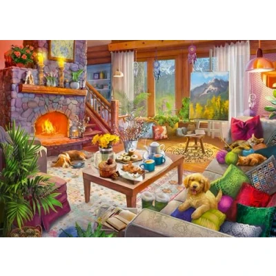 Bild av Ravensburger Cozy Cabin pussel med 1 000 bitar för vuxna 12000293 handgjort verktyg, tillverkat i Tyskland, varje del passar perfekt ihop