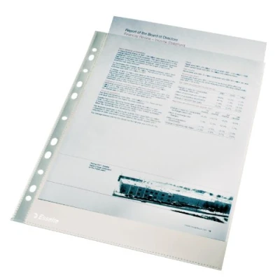 Bild av Esselte Heavy Duty Plastfickor, A4, Glasklara, 100 Pack, 56093