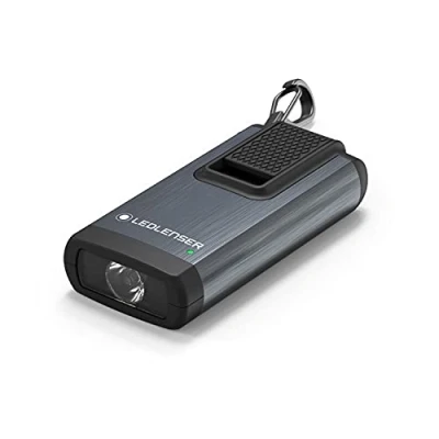 Bild av Ledlenser K6R nyckelringlampa, 400 lumen, uppladdningsbar, med USB A gränssnitt, rött ljus (grå)