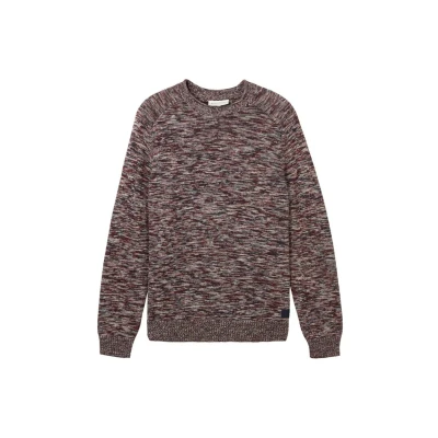 Bild av TOM Tailor Optik Stickad tröja, Storlek: XXL, Tawny port red mouline