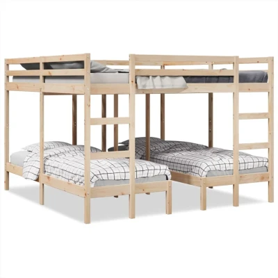 Bild av Våningssäng 3 platser 200x200/80x200 cm massiv furu