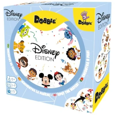 Bild av Zygomatic Dobble Disney Edition Action och reflektionskort för vuxna barn Från 6 år 2 till 8 spelare 15 minuter per spel Flerspråkigt (inklusive spanska)